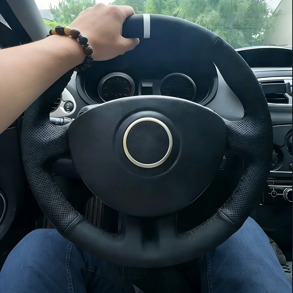 Hand Stitched Perforated Non-slip Artificial Leather 2005-2013 Clio 3 RS 2005-2013 Steering Wheel Cover For Renault Clio 3
