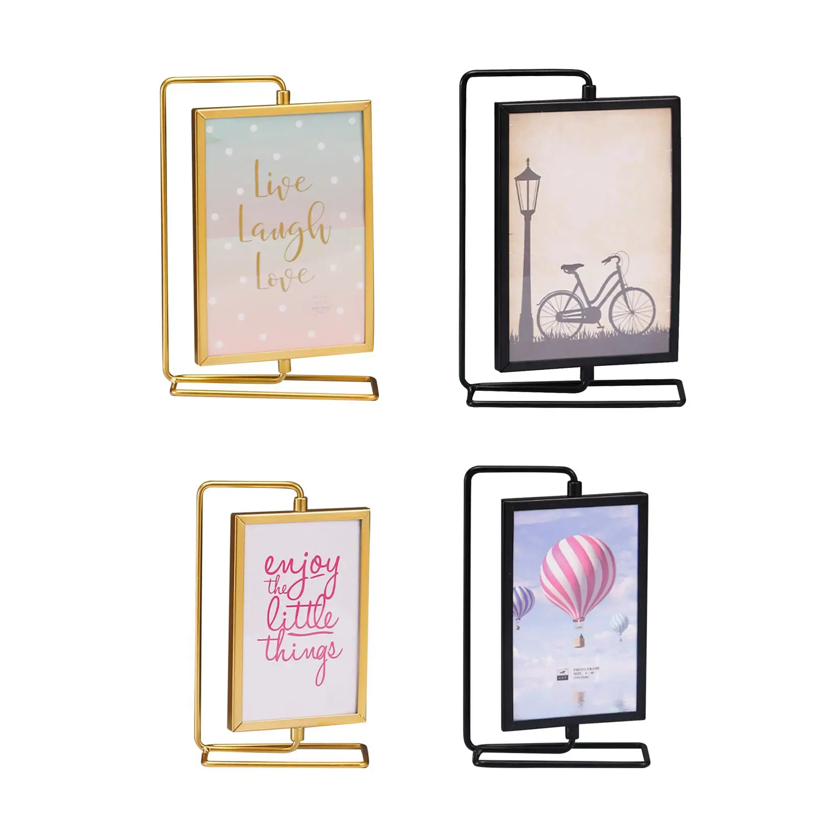 

Picture Frame Cards Display Holder with Glass Front Ornament Rotating Photo Frame for Office Family Wedding Love Farmhouse Home