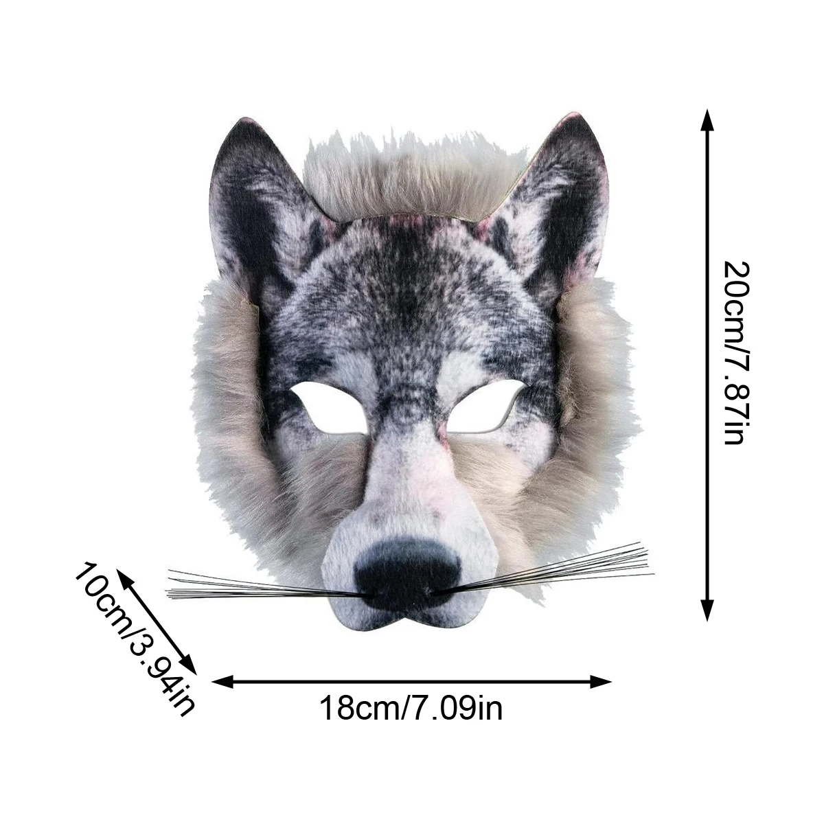 1pc Wolf Mask Halloween Half Face Lifelike Wolf Mask Party Playing Costume Props Animal Party Mask Unisex Cosplay Party Props