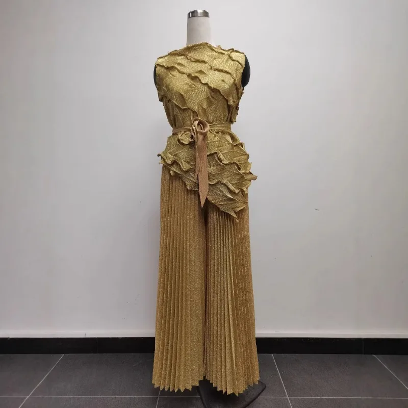 Abito da donna africano taglie forti con stampa di moda da donna, canottiera senza maniche, pantaloni larghi a gamba larga, abbigliamento semplice taglie forti