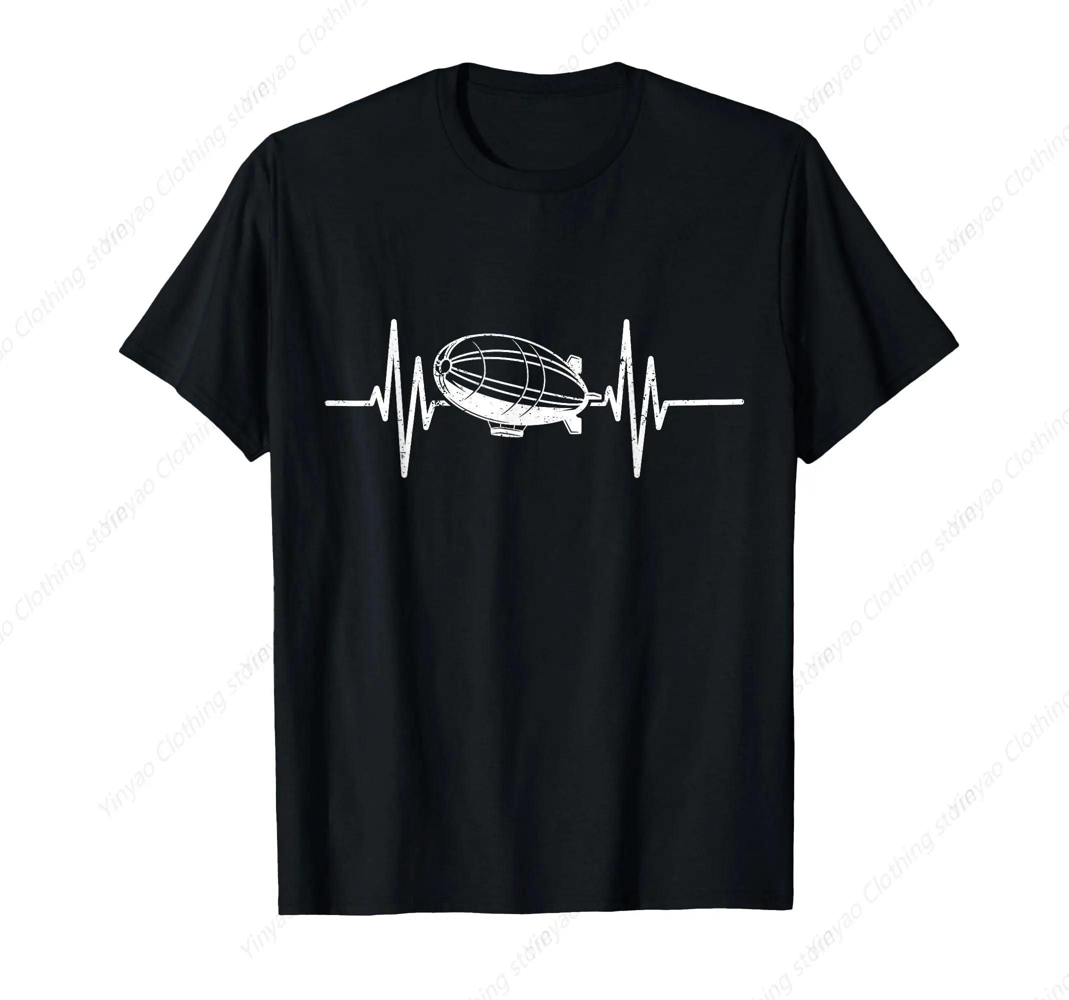 Retro Dirigible Blimp Airship Men's and women's T-shirts fashionable casual men's clothing cotton gifts short sleeves