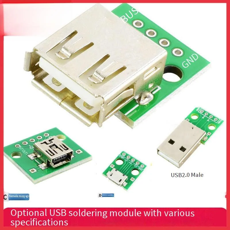 

1-10PCS/USB 2.0 Socket Type A Female USB To DIP 2.54MM PCB USB Breakout Board Pitch Adapter Converter Connector 4 Pin
