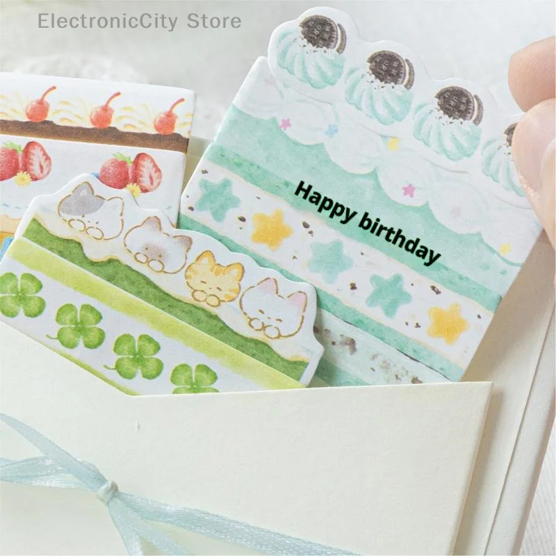 1/4Pcs Cute Cartoon Irregular Index Sticky Note Simulation Dessert Message Tag Memo Student Stationery Stickers Supplies