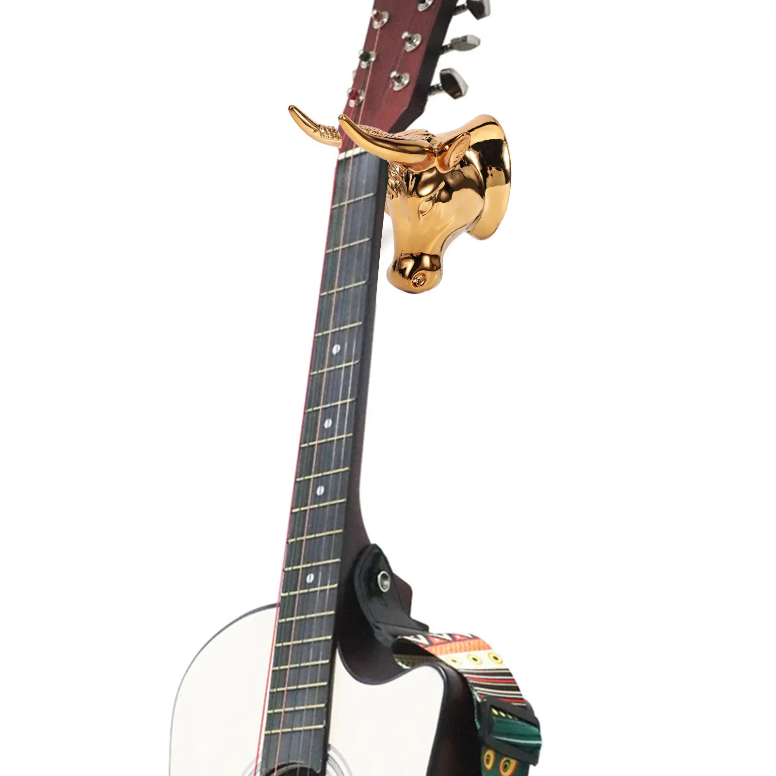 1Pcs Chic Ox Head Guitar Wall Hanger Hook for Electric Acoustic Guitar Stand Holder Wall Mounted Instrument Display Fix