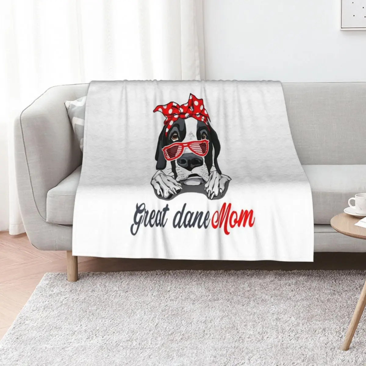 

Great Dane Mom Great Dane Dog Throw Blanket halloween Soft Plush Plaid Flannel bed plaid Blankets