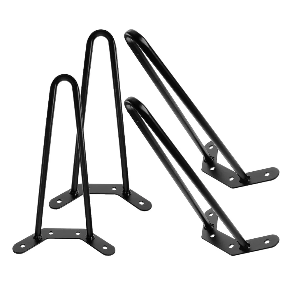 4Pcs Hairpin Legs Metal Table Legs Heavy Duty Iron Construction Wear Resistant Easy Install for Small Tables Chairs Benches End