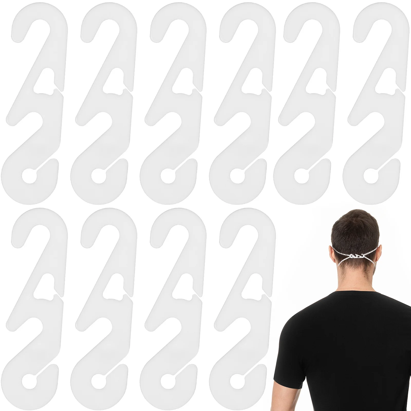 

30 шт., удлинительные пряжки для масок, регулируемый S-образный держатель для ушных ремешков, уменьшает усталость ушей, удобная посадка для большинства масок с ушными петлями