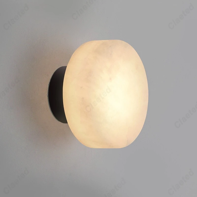 

European Modern Simple LED Natural Marble Wall Lamp Living Room Corridor Stairs Bedroom Bedside Decorative Lighting Lamps