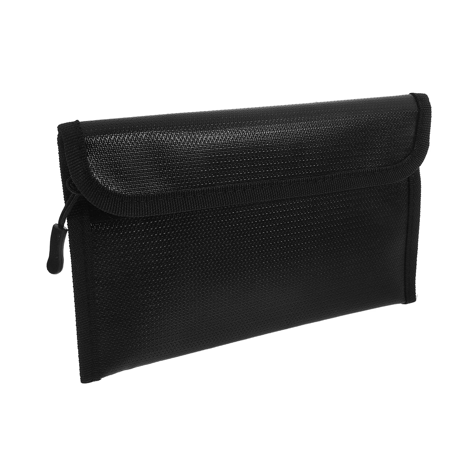 

Fireproof Waterproof File Bag Black Silicone Fiber Large Capacity Document Pouch Receipt Container Household Safe Storage Zipper