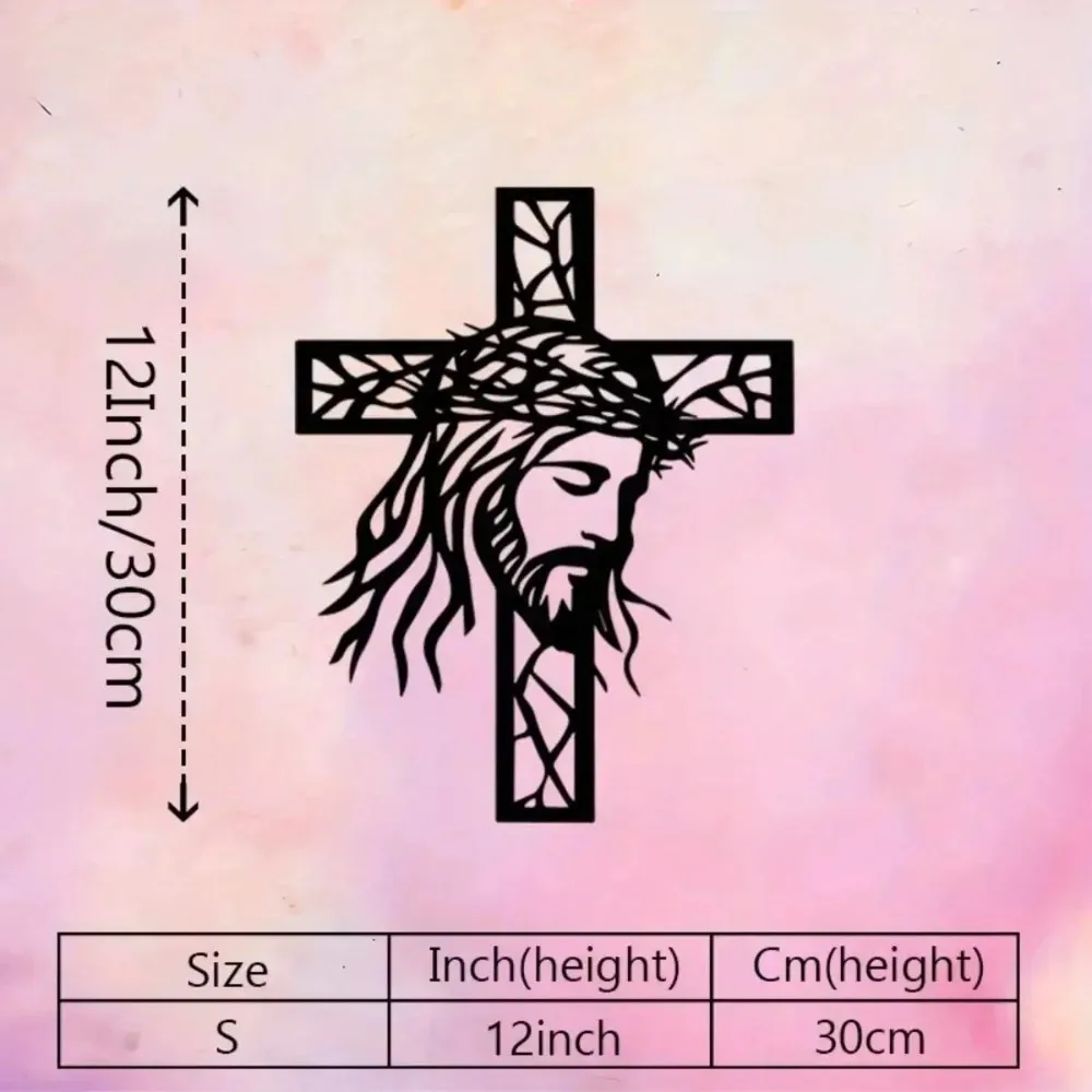 Iron Cross Metal Wall Art Aluminum Plate Home Decoration Christian Religious Statue for Altar Prayer Room Gift