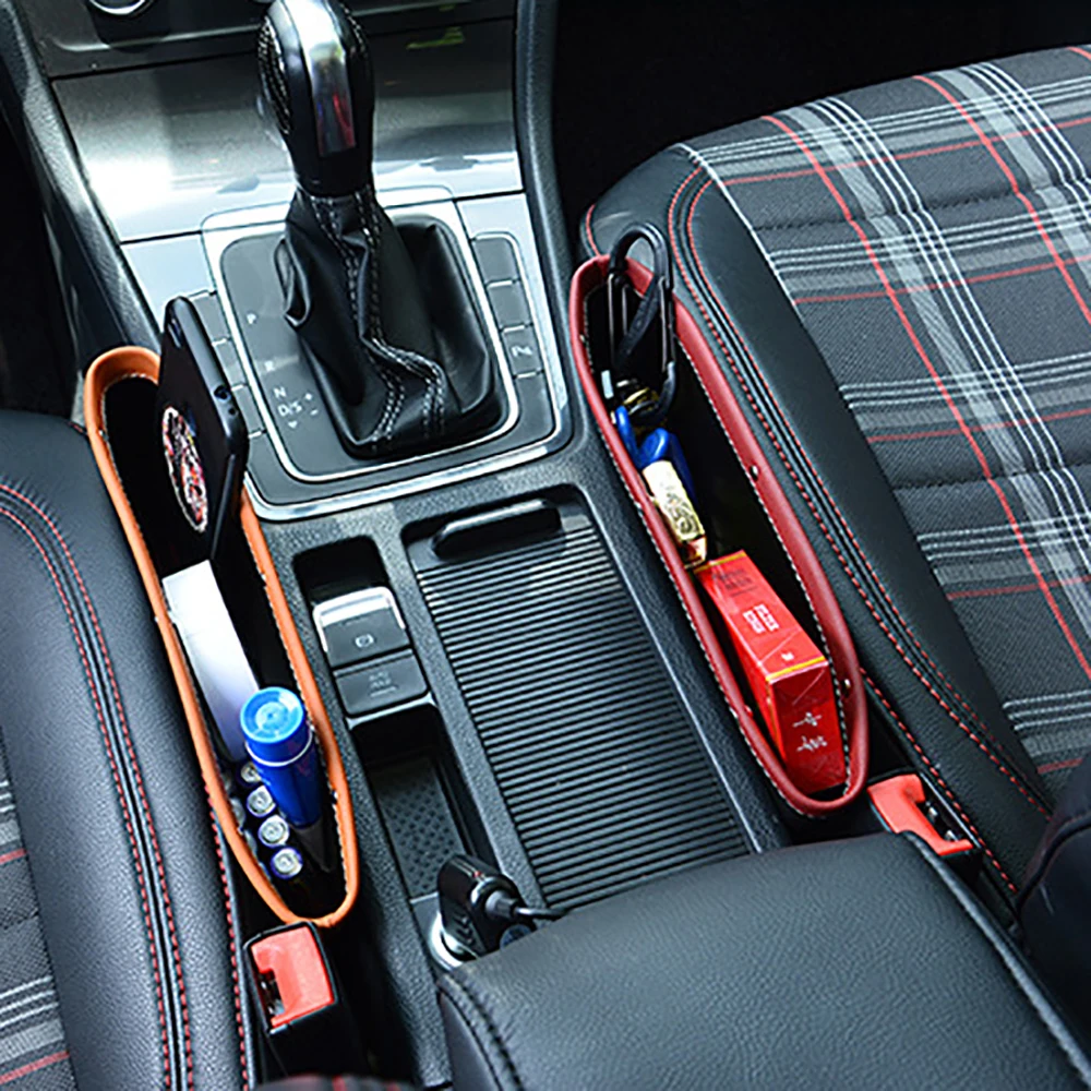 Car Seat Gap Storage Box Auto Seat Crevice Organizer Pocket Multifunctional Side Slit Catcher Holder For Phone Keys Cards