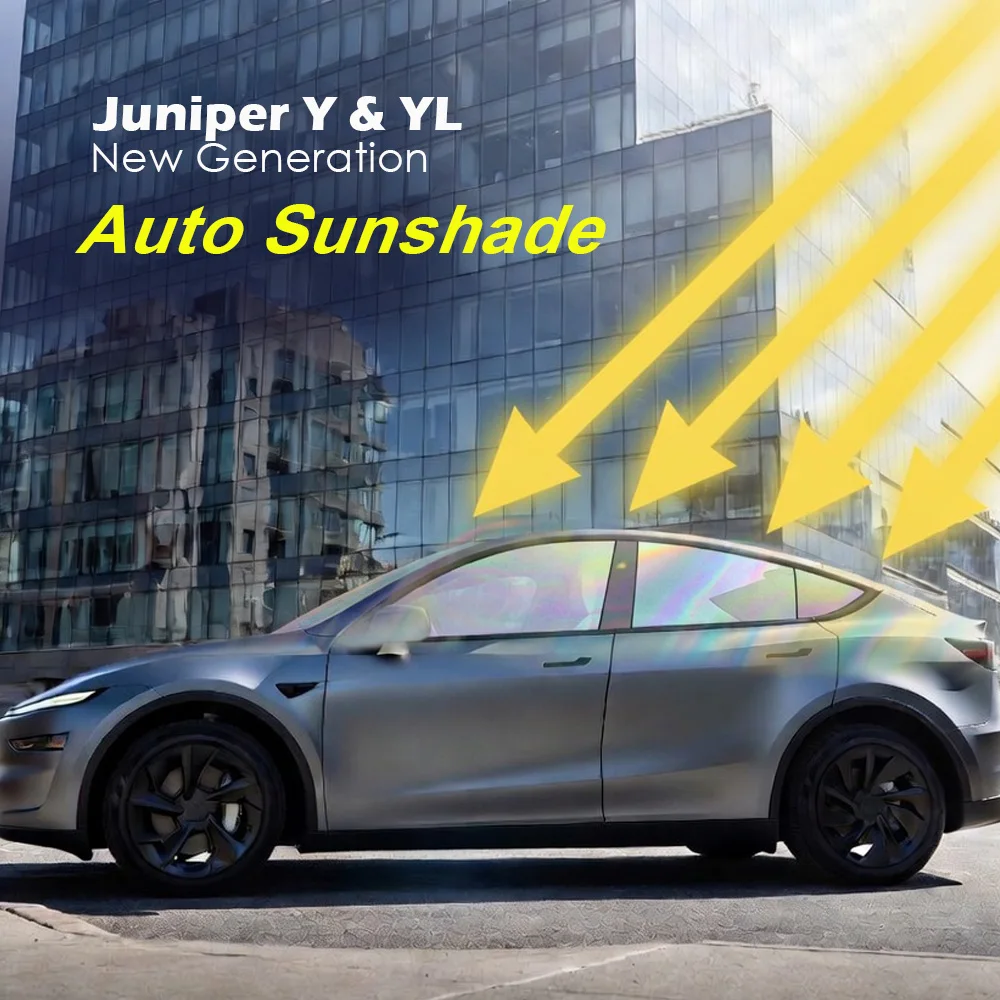 SATONIC Voice Control Automatic Sunshade with LED Light for Tesla Model Y Juniper YL New Generation Auto Open Close Single-Way