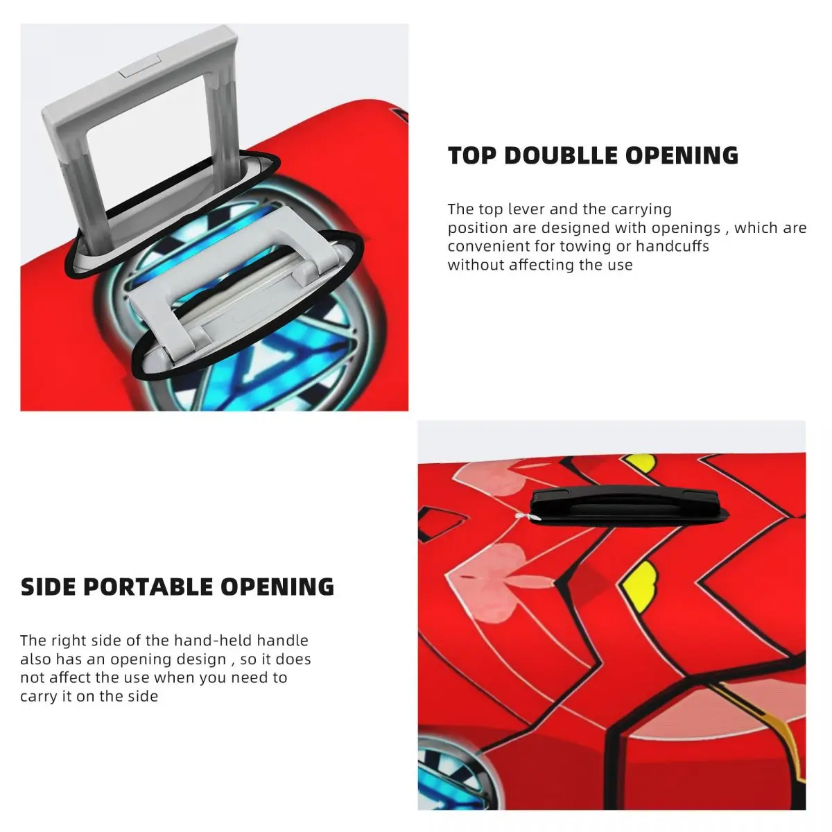 Custom Iron Man 3D Print Suitcase Cover Holiday Anime Manga Practical Luggage Supplies Business Protector