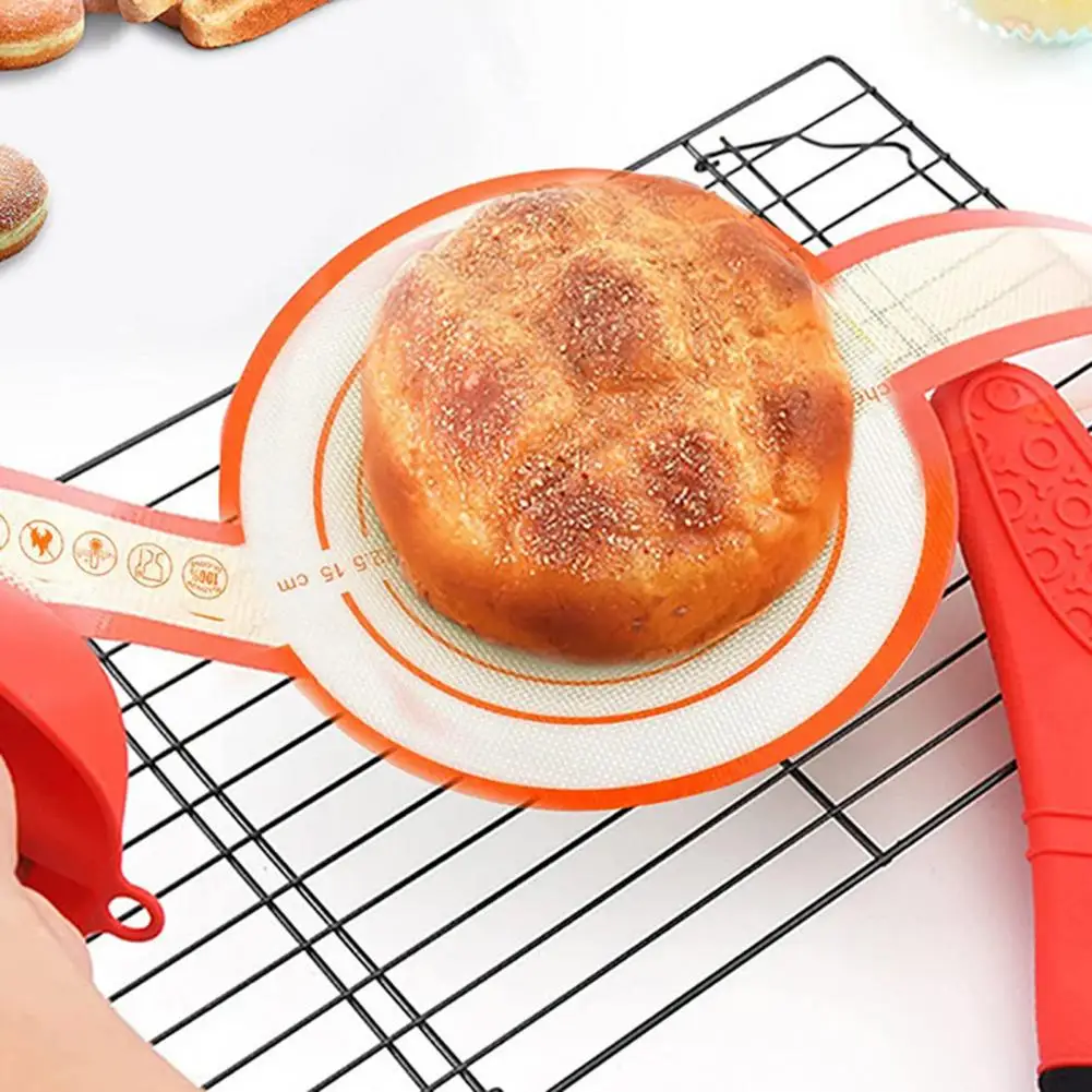 Flexible Silicone Dough Mat Non-stick Silicone Baking Mat Bread Sling Set with Long Handles for Easy Oven Use for Dough
