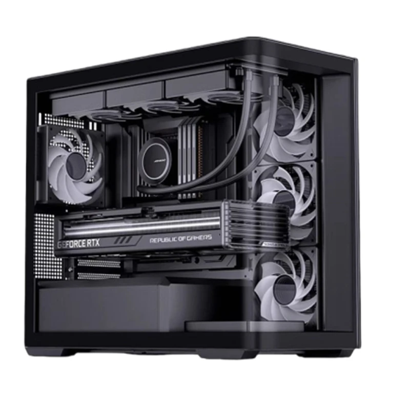 Chassis D300 Ocean View Room MATX Curved Glass Support Back Motherboard Without Uprights