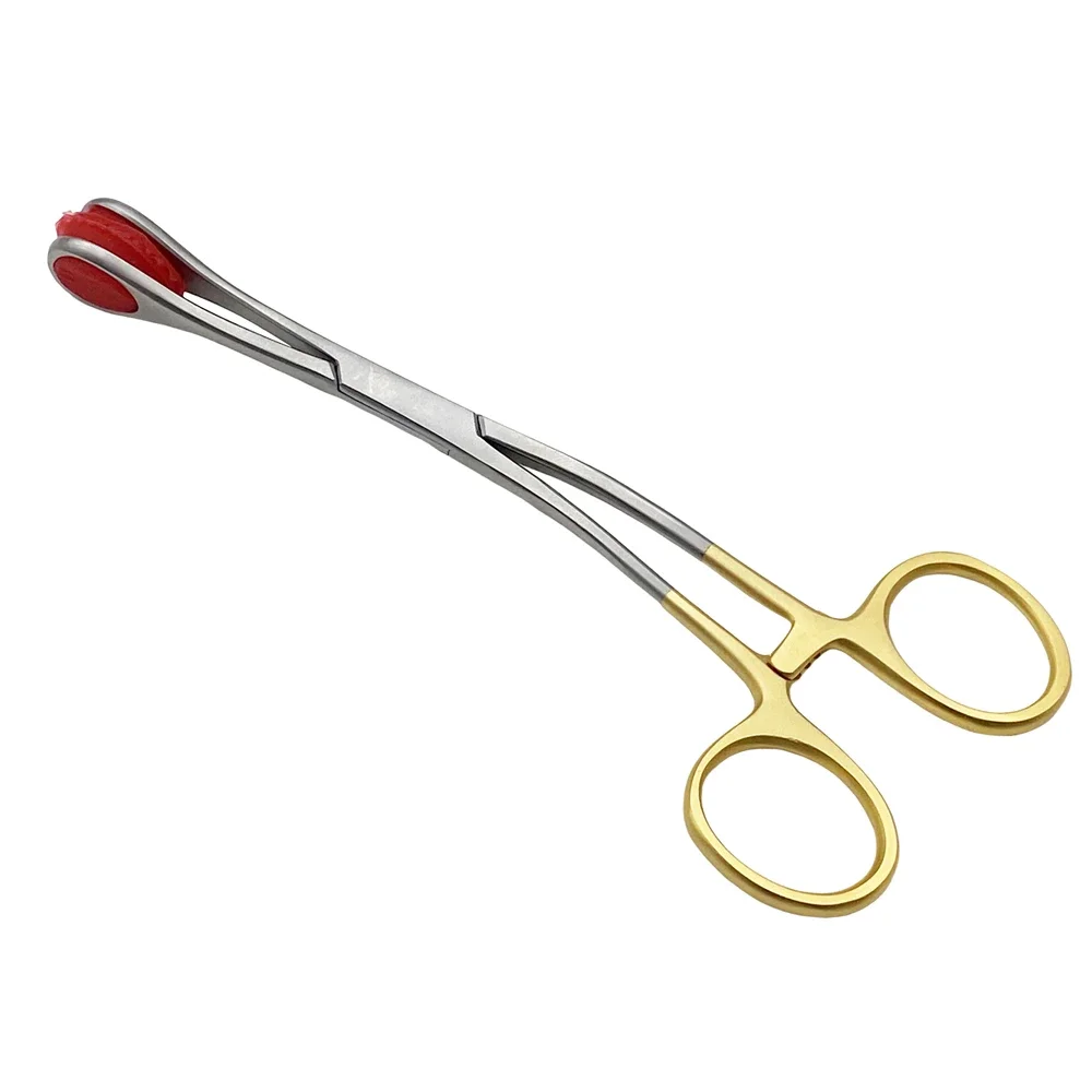 Mouth Opening Tools Stainless Steel Pet Tongue Forceps with Silicone Pet Oral Examination Orthopedics Instrument