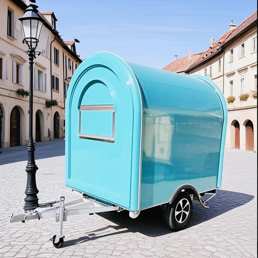

New Mobile Food Trailer Ice Cream Hot Dog Food Truck Pizza Coffee Camper Van 24 Ft BBQ Cart Fully Equipped with Full Kitchen