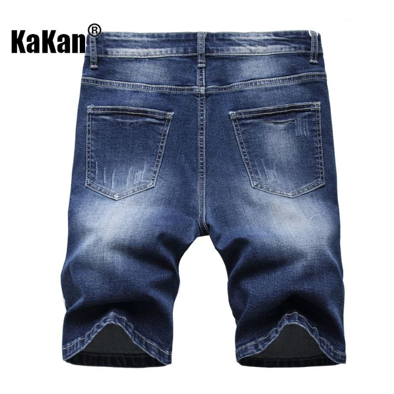 Kakan - European and American Summer New Torn Denim Men's Clothing, Men's Denim Capris Jeans K21-329