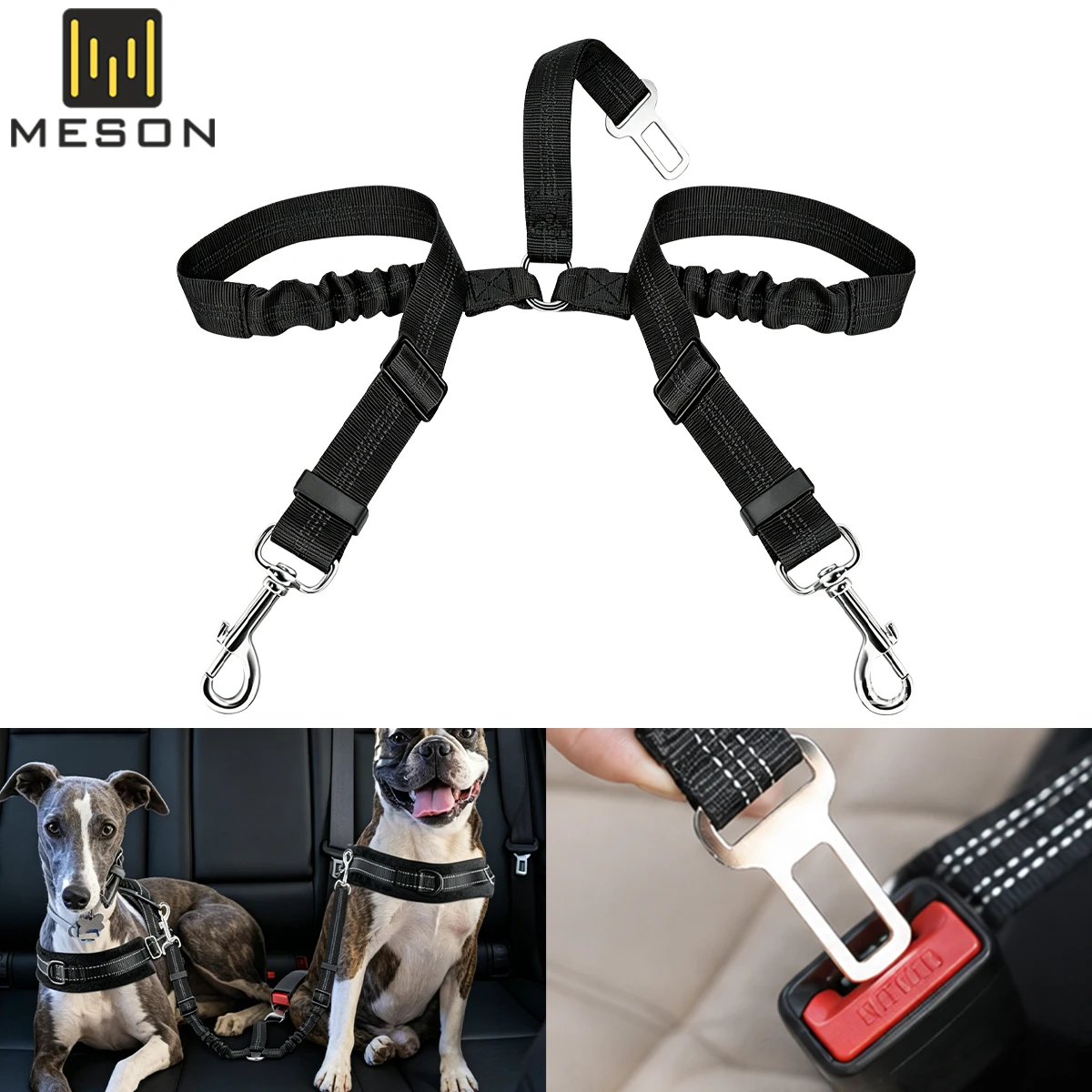 Verstellbarer Sicherheitsgurt für Haustiere (Katze/Hund) im Auto, Fahrzeug-Hundegurt mit Clip, Sicherheitsleine, Hundehalsband, Hundezubehör