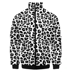 3D Print Leopard Jacket Coat For Men Spring Autumn Zipper Jacket Outdoor Sweatshirt Streetwear Unisex Jacket Tops Tracksuit