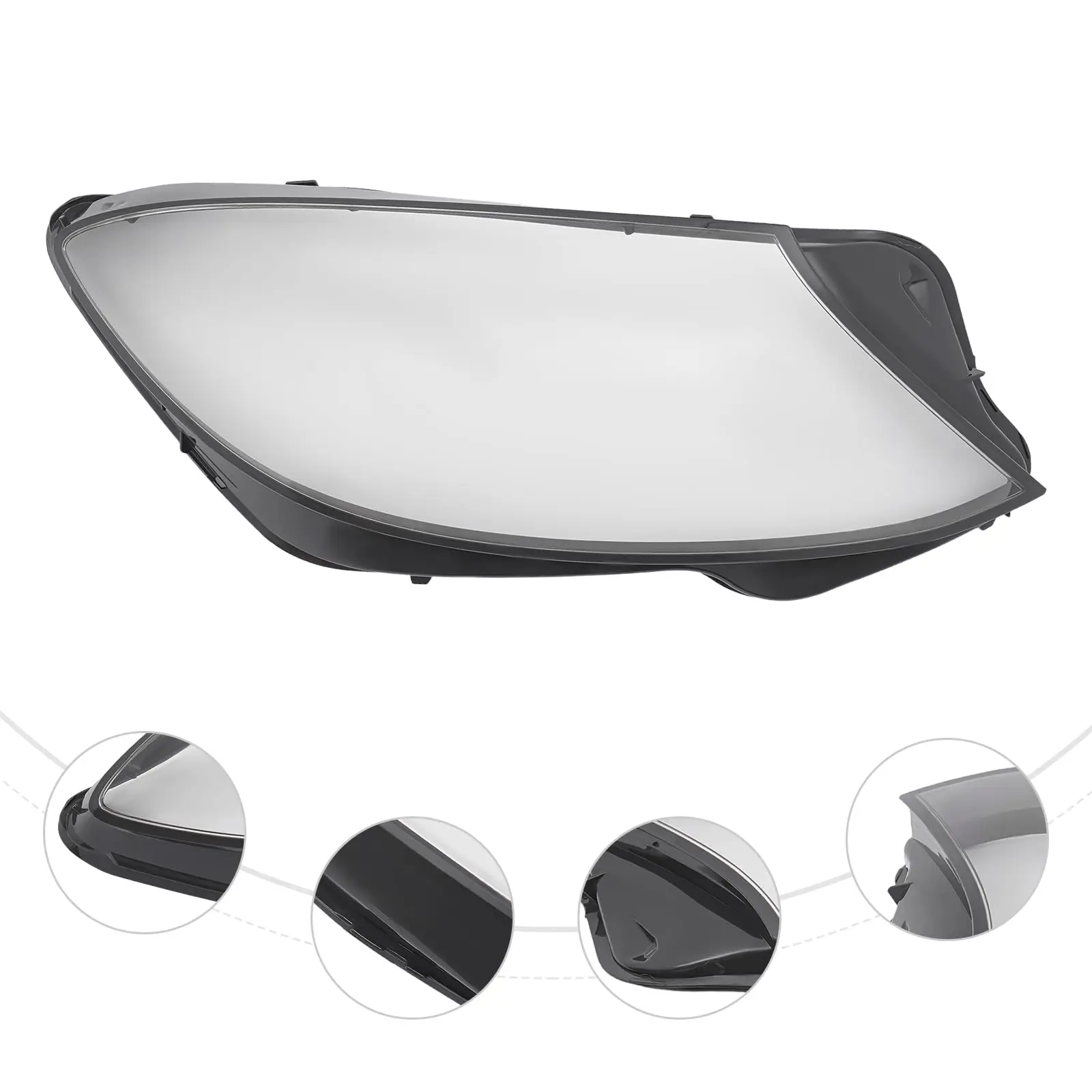 XIJIE ل 2014 2015 2016 2017 بنز W222 S-Class عدسة المصباح الأمامي غطاء الركاب الجانب الأيمن واضح عدسة سوداء RH #2