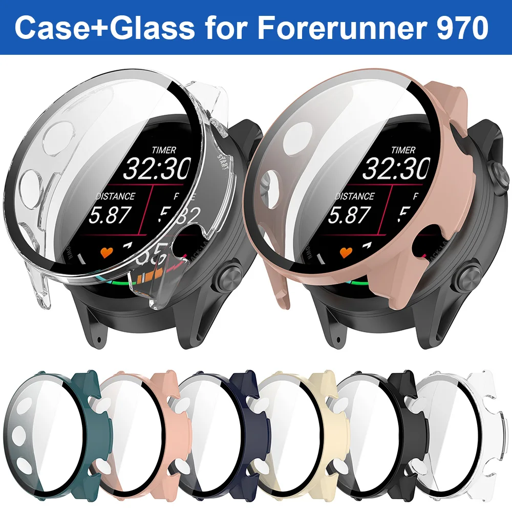 

Case+Glass for Garmin Forerunner 970 Protective Case Screen Protector 2 in 1