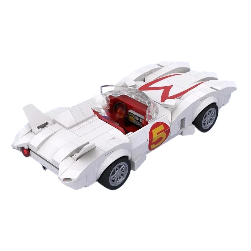 Modelo de coche MOC DIY, juguete educativo creativo para niños, regalo de bloques de construcción, 320 piezas, carreras, 5 Mach, regalo de cumpleaños