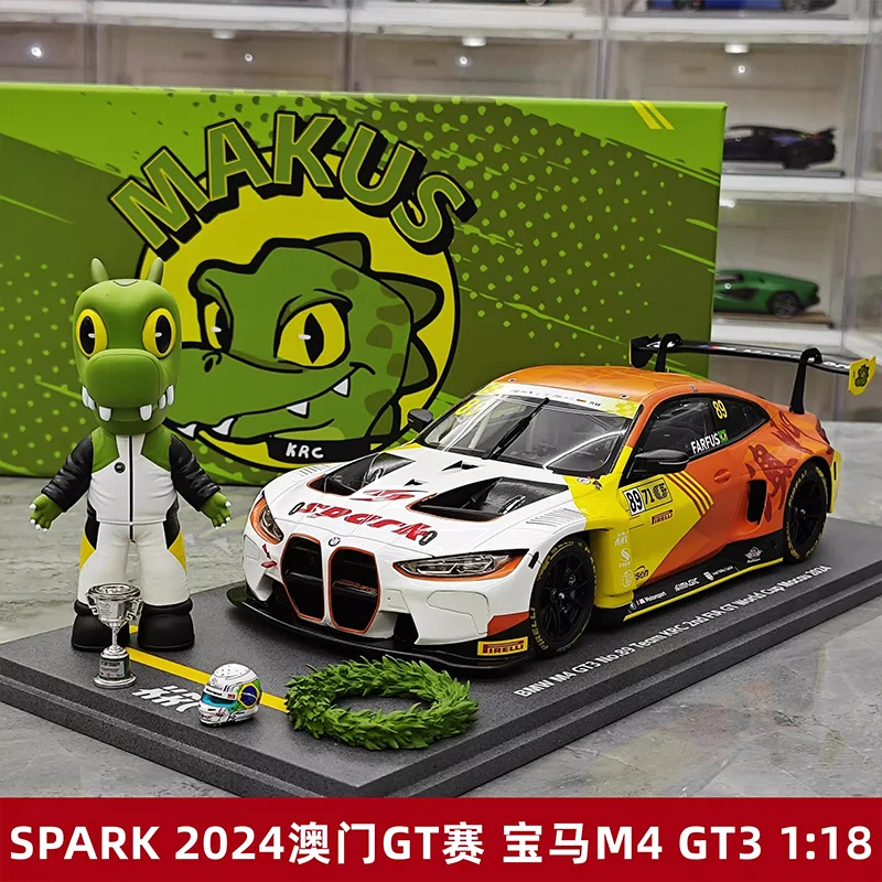 신제품 1:18 1:43 스파크 2024 Krc M4 Gt3 89 그랑프리 스페셜 인젝션 시뮬레이션 레진 미니어처 레이싱 모델 장난감 장식품