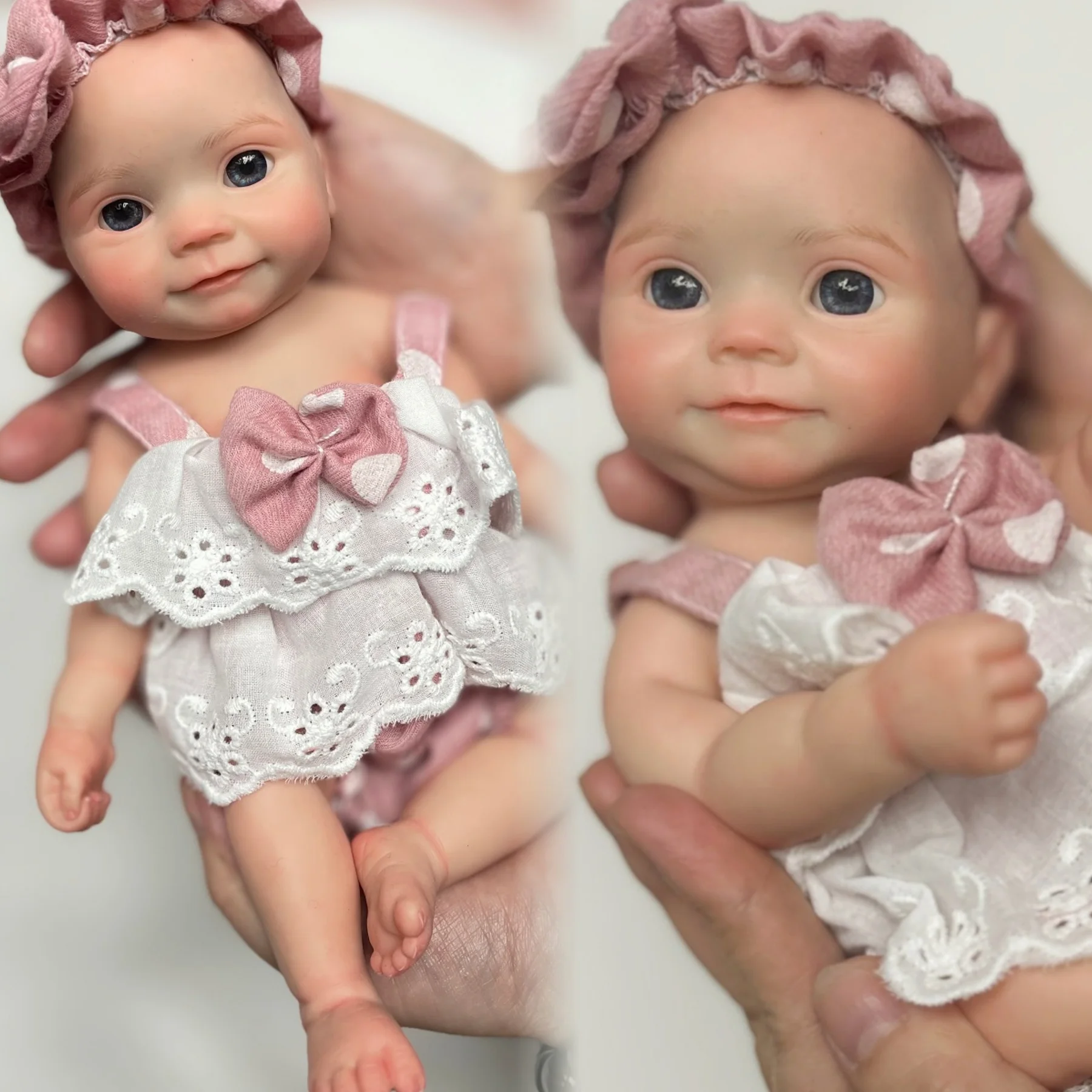 27.5CM Open Eyes Silicone Bebe Reborn Girl Doll With Cute Clothes Lifelike bebe rebon de silicone realista