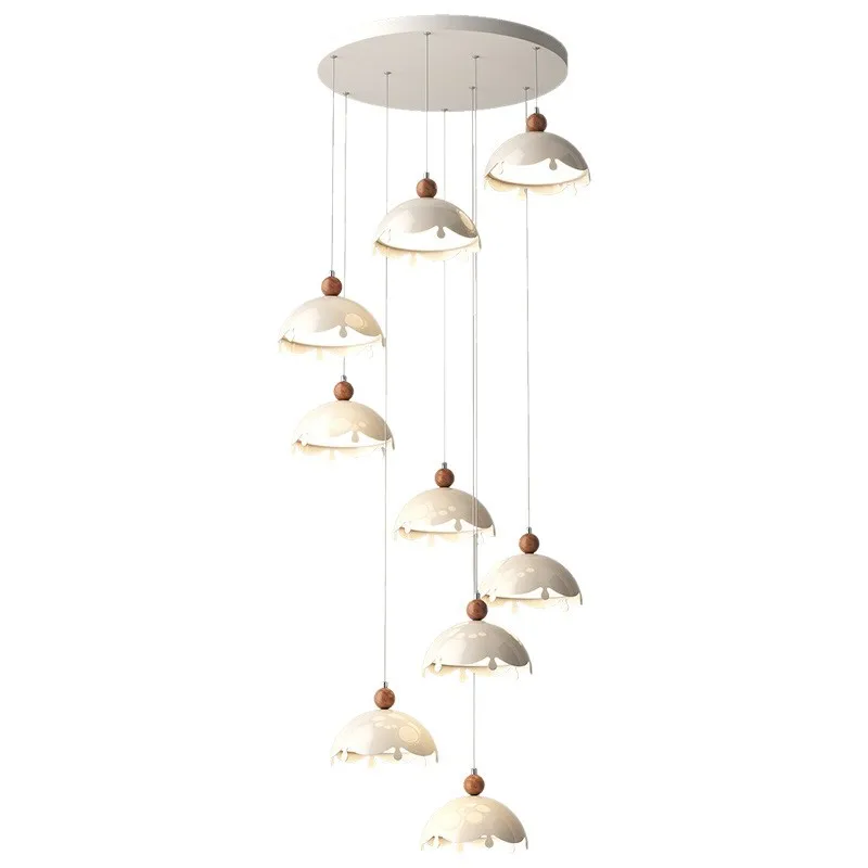 

Chandelier stair lamp, French medieval cream wind villa