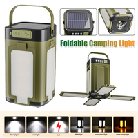 Solar Camping Light Foldable Camping Lantern 2000mAh Power Bank Intelligent Display Portable Hanging Tent Light Outdoor Camping