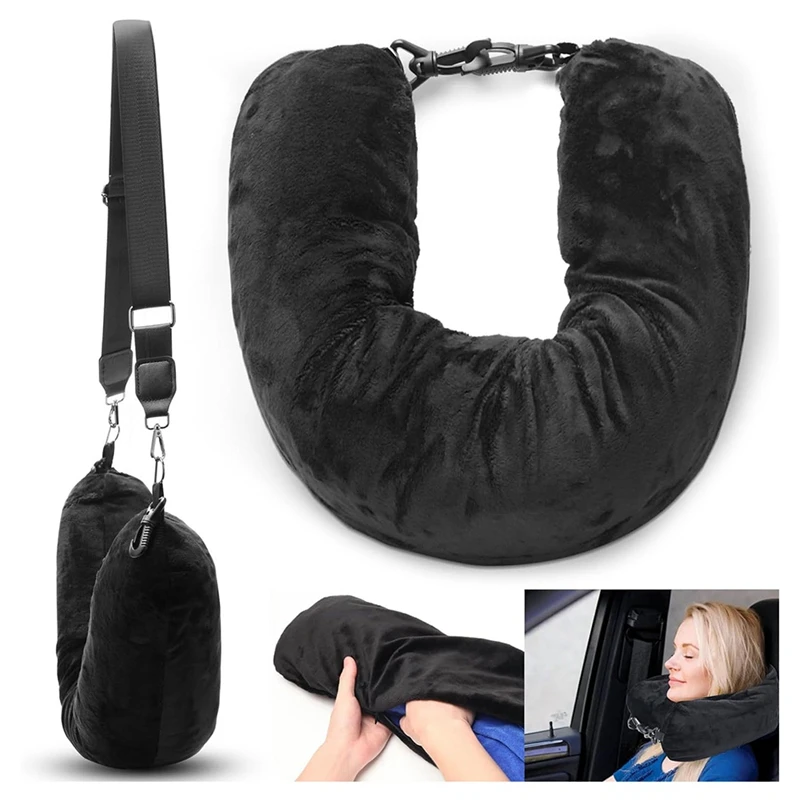 Travel Pillow Stuffable With Clothes As Carry-On,Multifunctional U-Shaped Pillowcase For Business, Trip, Outdoor