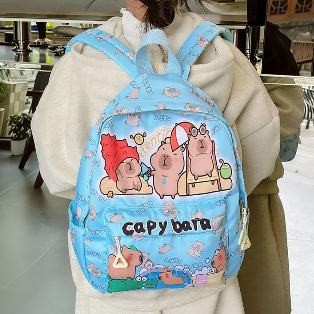 Cute Large Capacity Capybara Backpack Breathable Cartoon Student Schoolbag Ultra-light Nylon Book Bag