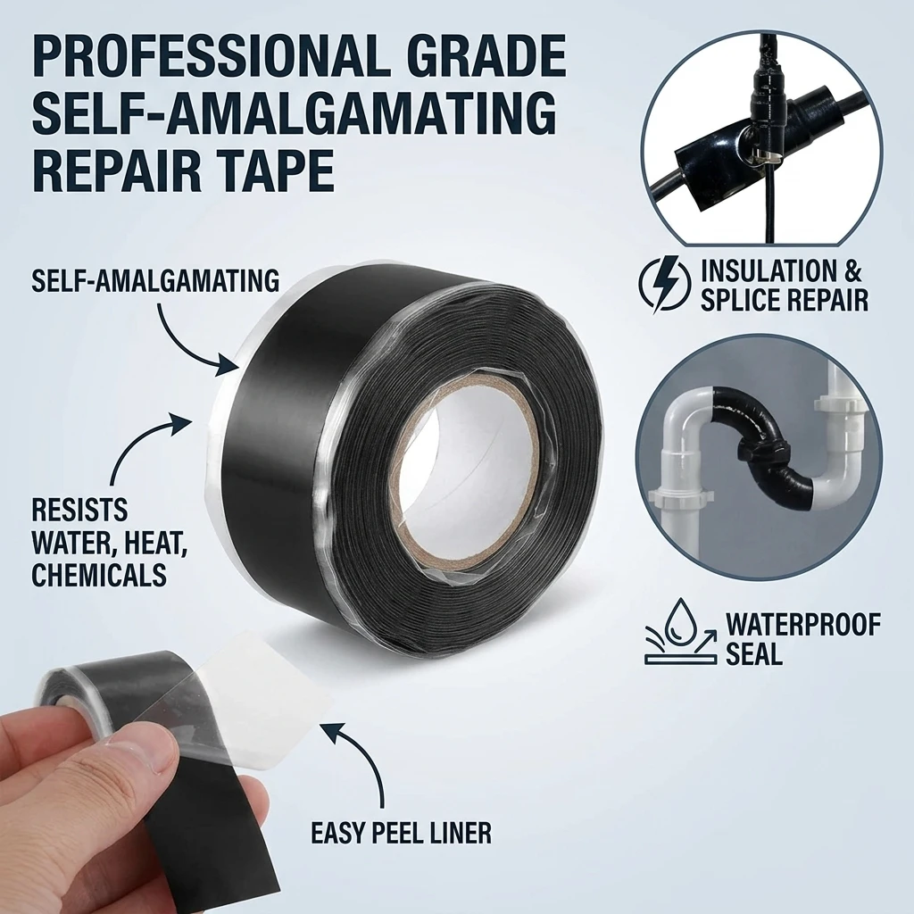 1-35KV High Voltage Silicone Rubber Self-Adhesive Tape Cold Shrink Self-Fusing High-Temperature Resistant Waterproof Insulation