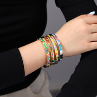 ZHIRUI High-quality Stainless Steel Enamel Bracelet Bangle For Women, Waterproof, Wear-resistant, Exquisite Jewelry Accessories