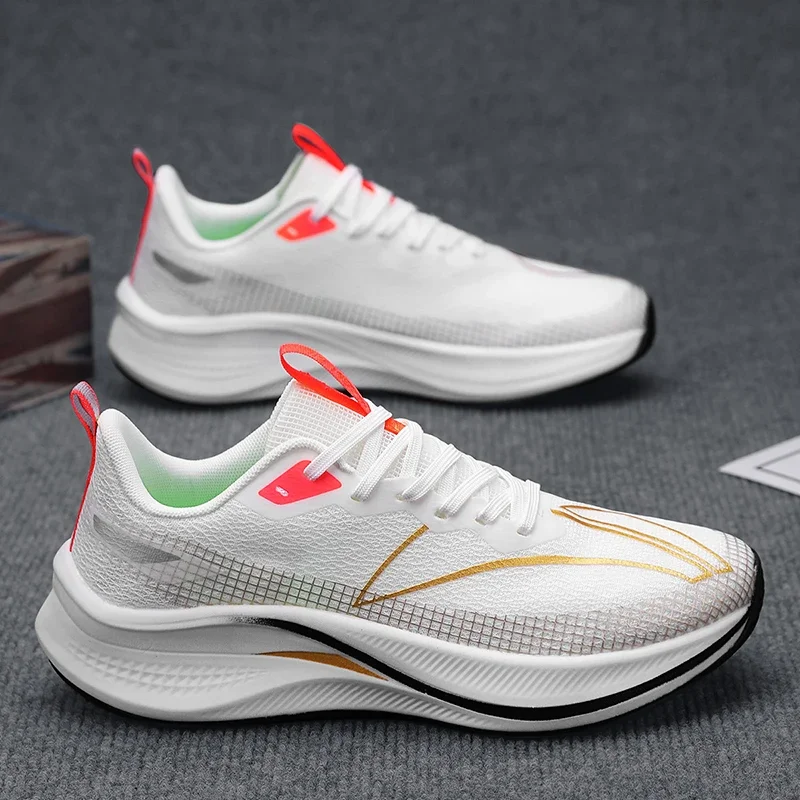 

New Running Shoes Men Mesh Breathable Comfortable Flat Casual Walking Shoes Lace-up Trendy Outdoor Sneakers For Men Women