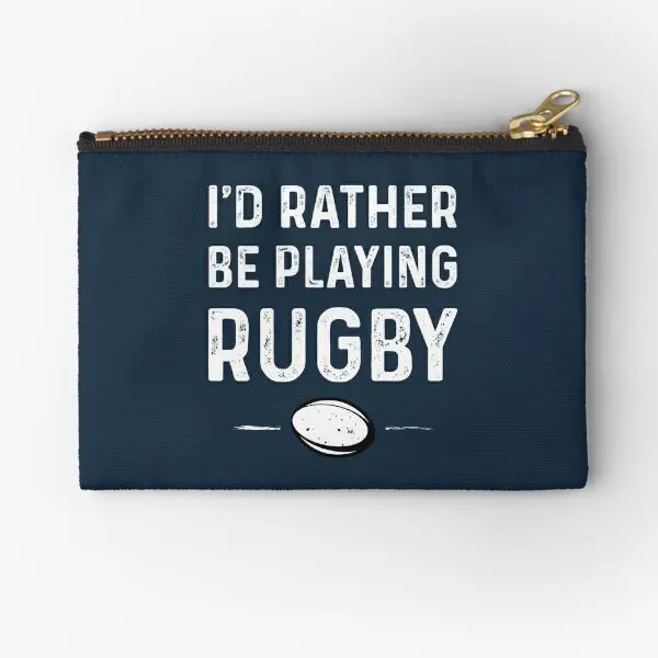 

Rather Be Playing Rugby Zipper Pouches Socks Wallet Money Pure Pocket Storage Bag Women Packaging Men Key Cosmetic Panties