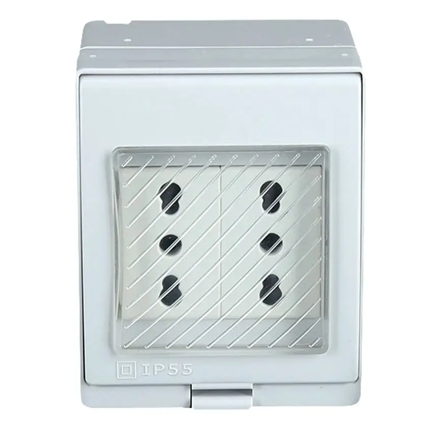 White European 16A 250V 1Way 2Way Waterproof IP55 Kitchen Bathroom Outdoor Surface mounted splash-proof Italy Power Wall Socket