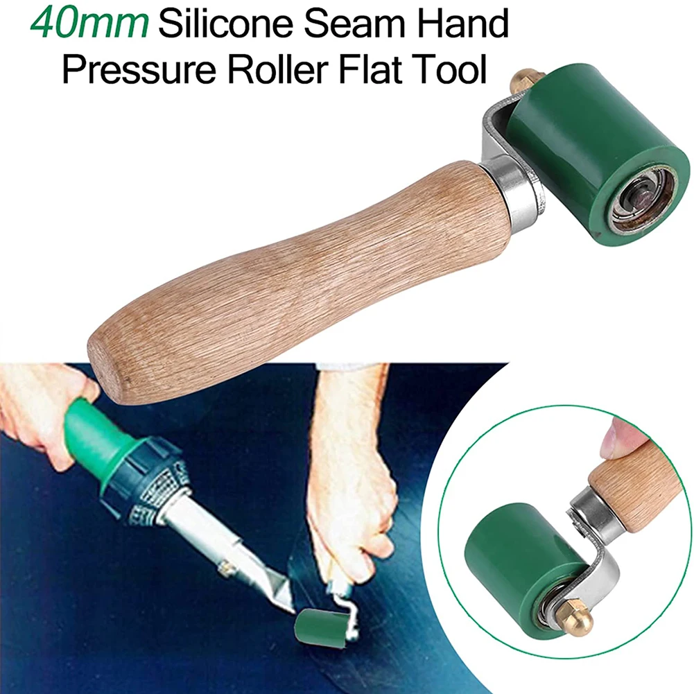 Solid Wood Handle Silicone Two Way Bearing Design Hand Welding Roller for PVC Waterproof and Tarpaulin Membranes