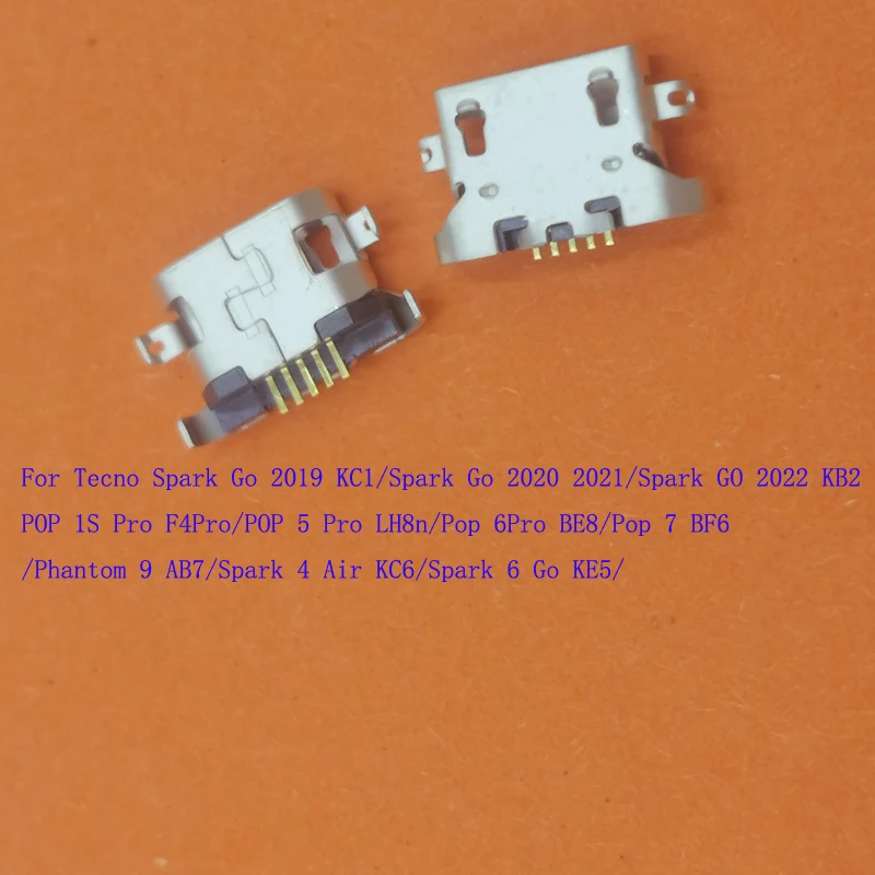 10-100Pcs Usb Charger Charging Dock Connector Plug For Tecno Phantom 9 Spark 6 Go 4 Air POP 1S F4 5 6 Pro 7 BF6 KB2 BE8 KC6 KE5