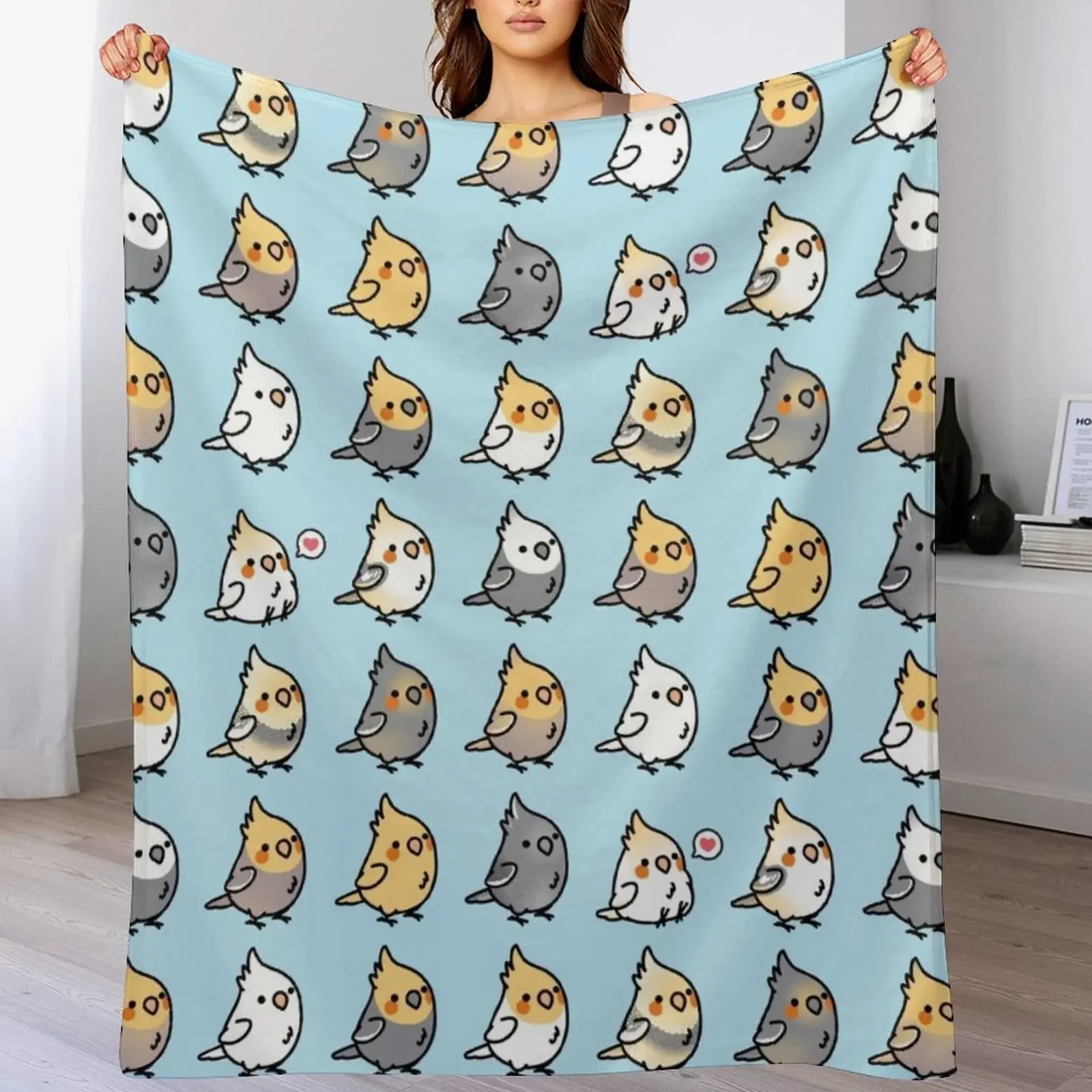 Chubby Cockatiel Collection Throw Blanket Tourist Decorative Sofa Sleeping Bag Sofa Throw Blankets