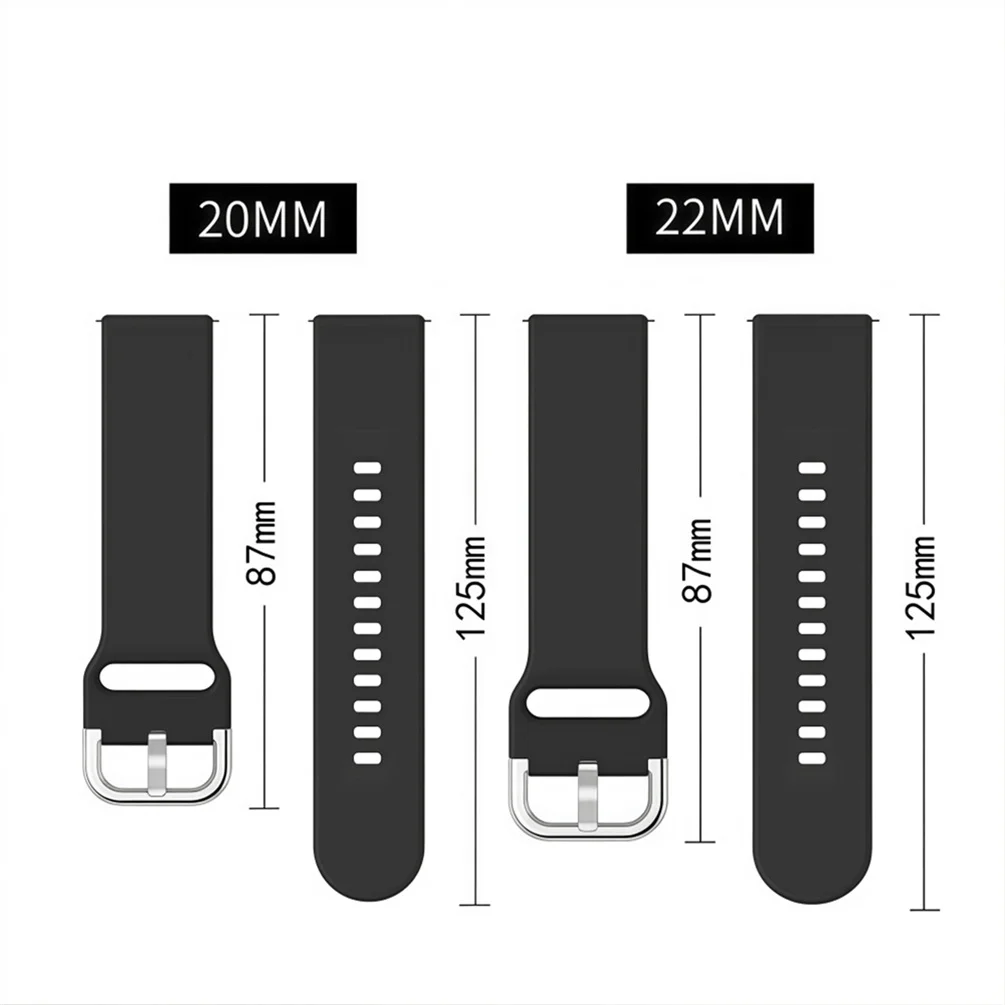 20mm/22mm Band For Amazfit GTS/2/2e/3/4 GTS2 Mini/GTR 4/3/Pro/47mm/GTR2/2e/Stratos 2/3 Silicone Bracelet Amazfit Bip Watch Strap