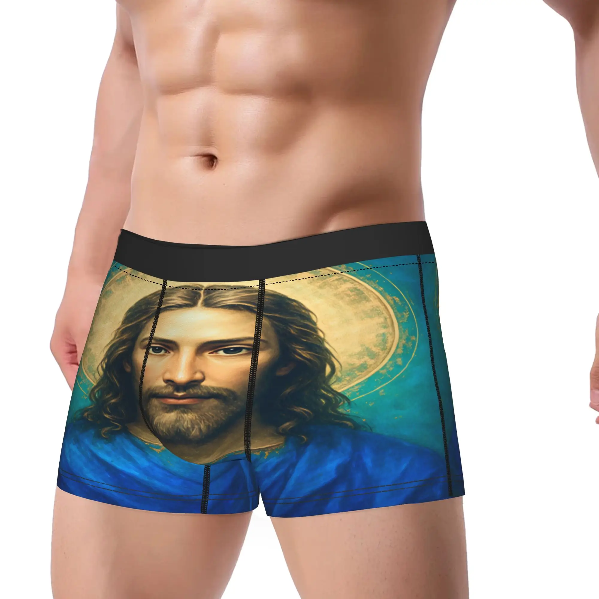 Christ The Savior Jesus Shorts Briefs  Underwear Hot Sale Male Novelty Trunk Custom DIY Plus Size Underpants