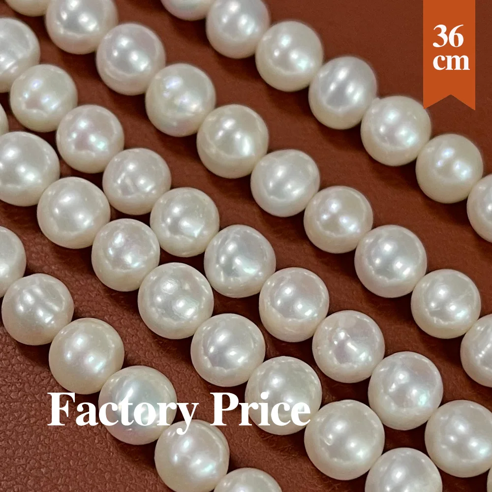 Punch Natural Freshwater 100% Pearl Beads Round White Pearl Loose Spacer Beaded for Jewelry Making DIY Necklace Bracelet 36cm
