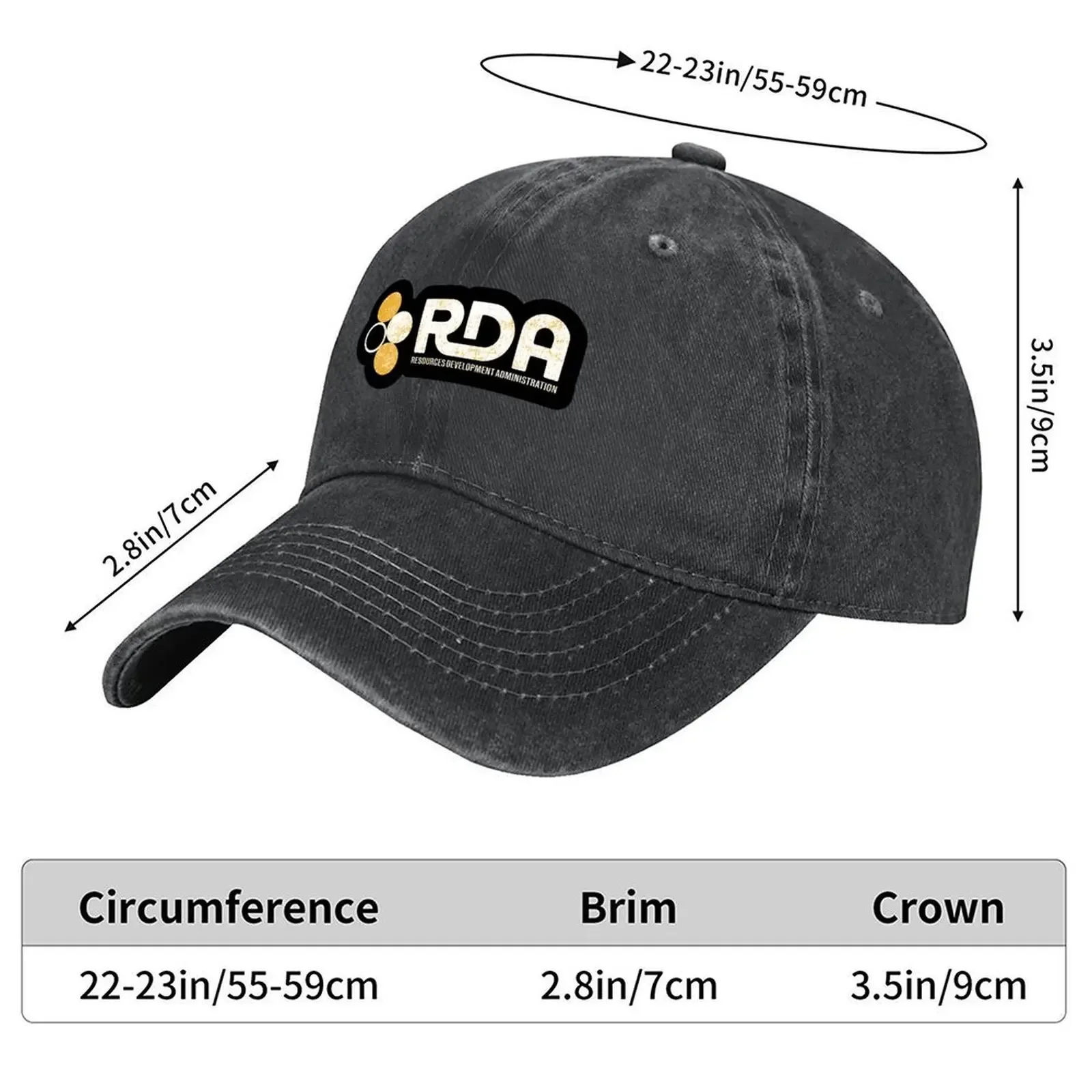 RDA Sticker (Worn Classic) Baseball Cap Sunhat luxury caps Luxury Hat tactical cap Luxury Woman Men's