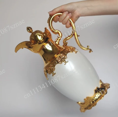 Medieval niche court style advanced silver thermal insulation kettle retro household