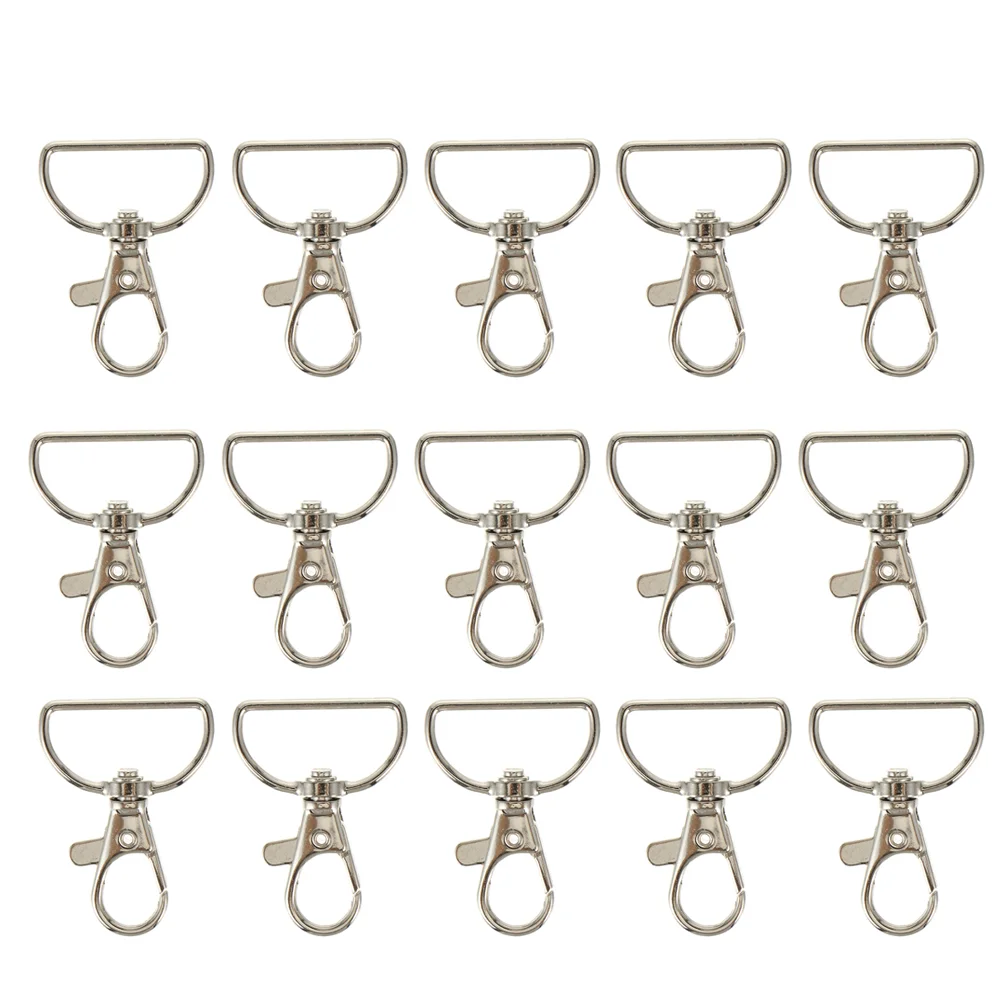 

24pcs Keychain Hooks Metal Lobster Claw Clasps D Buckles Swivel Snap Hooks for Craft Jewelry Accessories