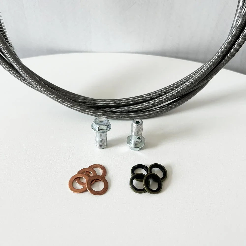 Selang Kopling Rem Hidrolik DOT 10~500cm M10 Banjo 0 ° /28 ° /90 °   Tali Oli Jalinan untuk Sepeda Motor Suzuki Kawasaki Yamaha