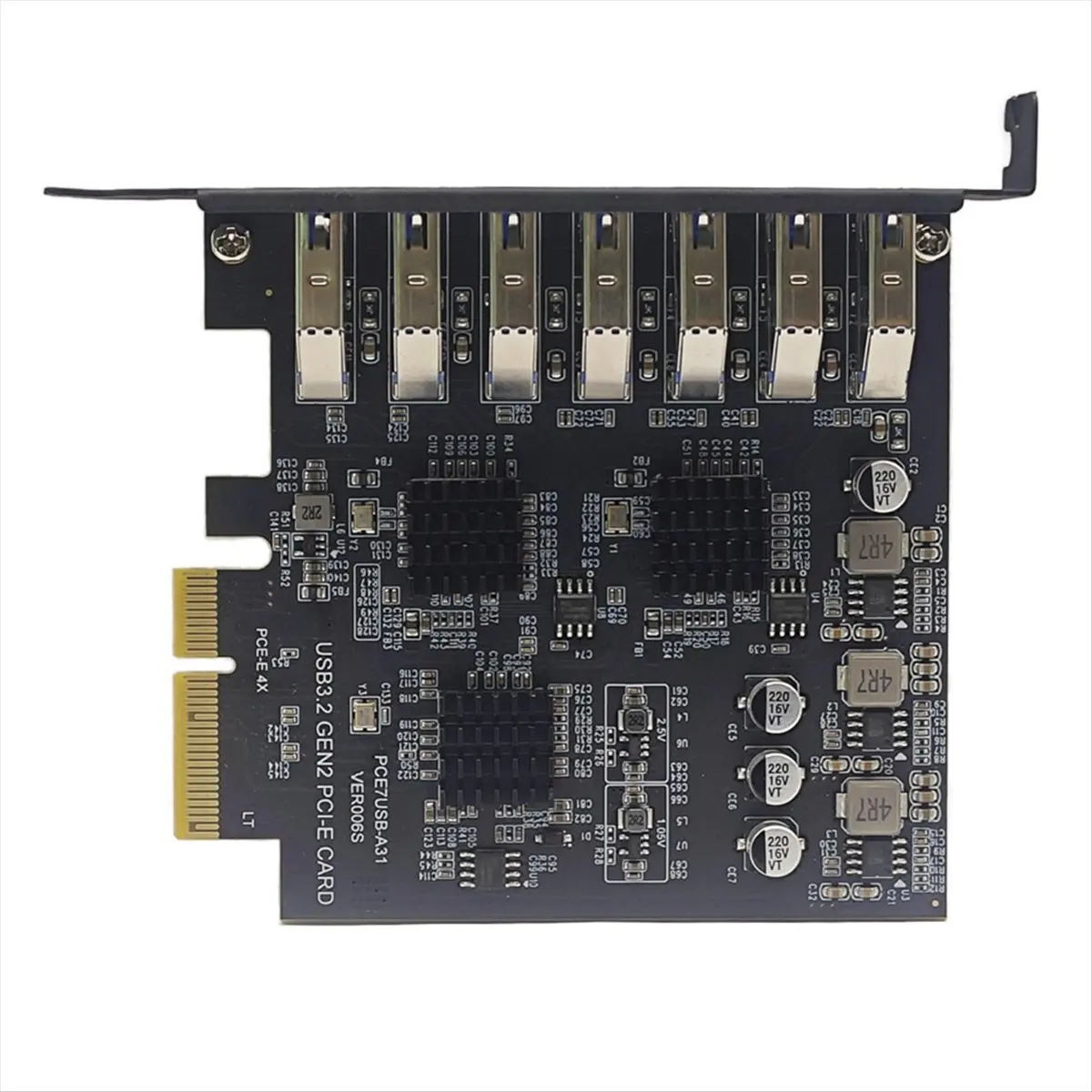 (A32M) USB3.2 GEN2 10Gbps PCIe Expansion Card TYPE-A PCI-E 4X to 7 Ports USB 3.0 Expansion Adapter Card PCI-E Controller Card