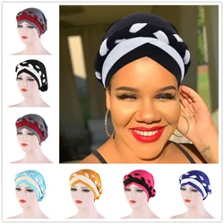 Ramadan Muslim Hijab Caps Wrap Head Soft Elastic African Braid Turban Bonnet Fashion Headdress Wearable